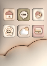 Simple 3D puffy icons- Beige