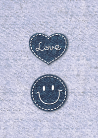 Love Heart & Smile Denim ~white denim