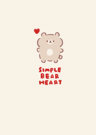 simple heart bear beige