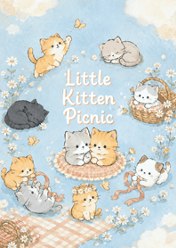 blue Little Kitten Picnic
