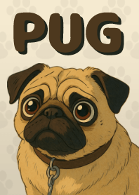 Pop and Cute Pug Theme Beige 05