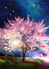 Beautiful night cherry blossoms#2014