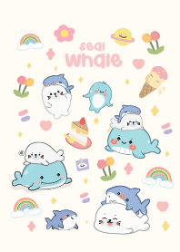 whale & seal cute : minimal.