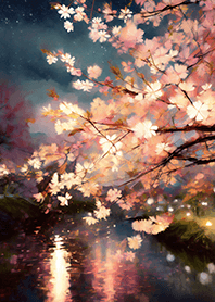 Beautiful night cherry blossoms#128