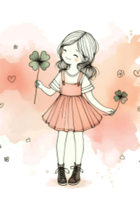 Cute Girl and a Clover V.15