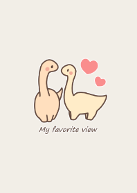 Dinosaurs Couple -brown-