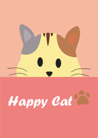 Simple Pink Happy Cat
