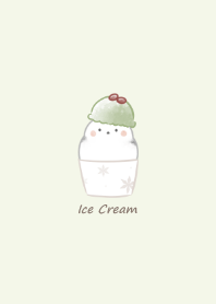 Shimaenaga and Ice cream -green-