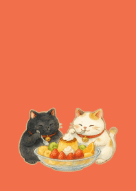 W & B Beckoning Cats3 on r & y