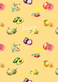 juicy fruits on brown & yellow