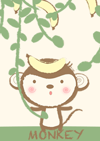 Monkey with delicious banana