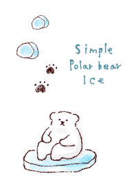 簡單的 北極熊 冰 白色 藍色