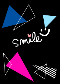 スマイル-黒カラフル三角11-