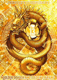 Golden dragon and golden YinYangLucky 13