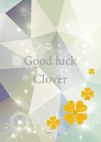 Beige Khaki : Good Luck! Gold Four Leaf
