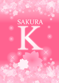 Kイニシャル 運気UP!かわいい桜デザイン