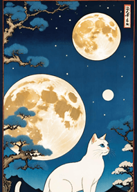 Cat under the Moon 80C1Ca