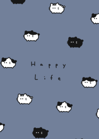 Chubby Cat(line)/ gray blue.