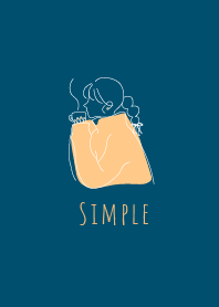 Simple Cafe Girl / navy