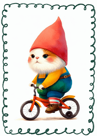 Little Gnome Cat's Bicycle