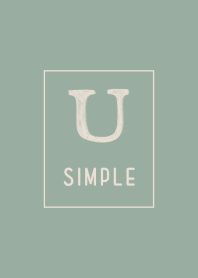 シンプル イニシャル U くすみグリーン