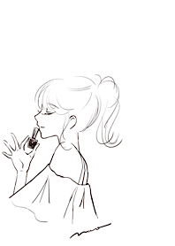 간단한 귀여운 소녀의 옆모습 일러스트 04