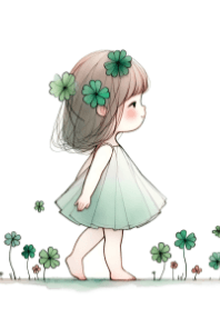 Cute Girl and a Clover V.10