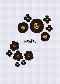 Round black flower check21 from Japan