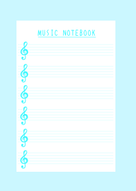 LIGHT BLUE COLOR MUSICAL NOTES
