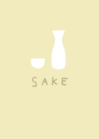 Sake bottle and red paper lantern