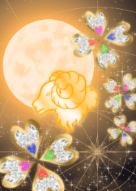 พระจันทร์และสี่ใบสีส้มราศีเมษ