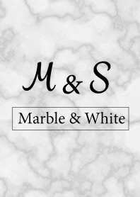 【M&S】イニシャル 大理石モノトーン白