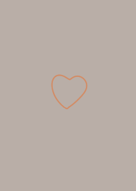 Greige and orange. Loose heart.