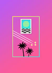 Vaporwave Theme Tropical Pink Utopia G