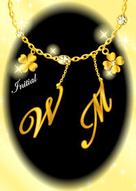 【W&M】イニシャルチャーム運気UP!ゴールド