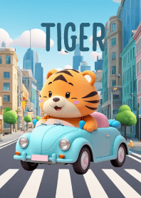 Cute Tiger in City Theme