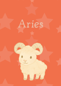 Cute Aries on red & yellow