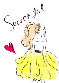 Watercolor wanita kuning