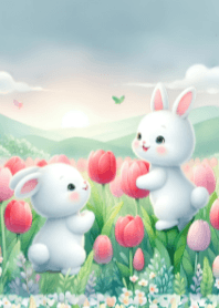 Cute Rabbit and Beautiful Nature V.8