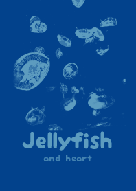 Jellyfish & heart Royal blue