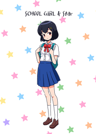 School girl & star illust theme.