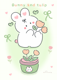 Bunny and tulip  :) :) :)