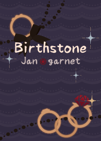 Birthstone ring (Jan) + navy [os]
