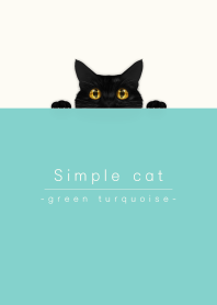 simple black cat/green turquoise.