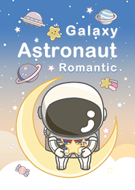 浩瀚宇宙 可愛寶貝太空人 浪漫藍色漸層2