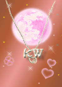 イニシャル K&W （ピンクゴールド）