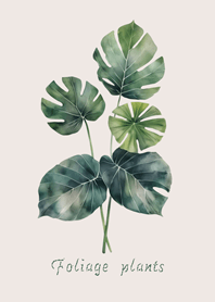 พืชใบที่สง่างาม(สีเบจ)