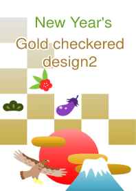 New Year's<Gold checkered design2>