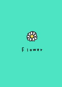 Blue green and flowers. Summer.