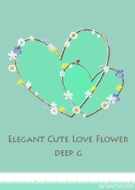 Elegant cute love flower deep green